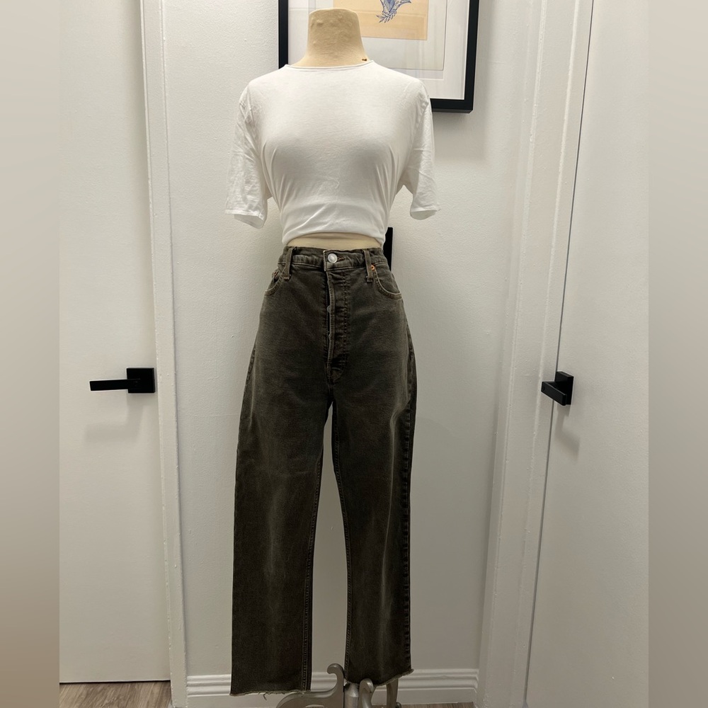 RE/DONE Denim jeans button fly size 31 color khaki